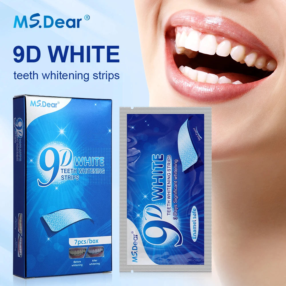 9D Teeth Whitening Stickers Mint Gel Fresh Oral Hygiene Cleaning Mouth False Teeth Veneers Dentist Whiten Gel Yellow Smoke Stain