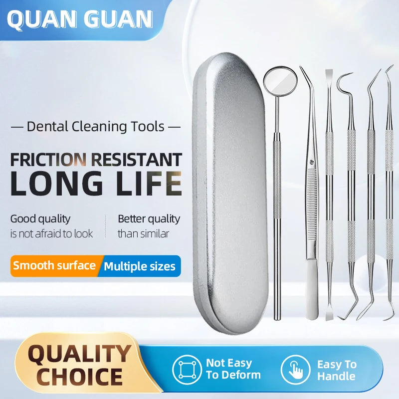 Pack Stainless Steel Dental Instrument Kit Mouth Mirror Dental Instrument Dentist Whitening Oral Care Cleaning Tools