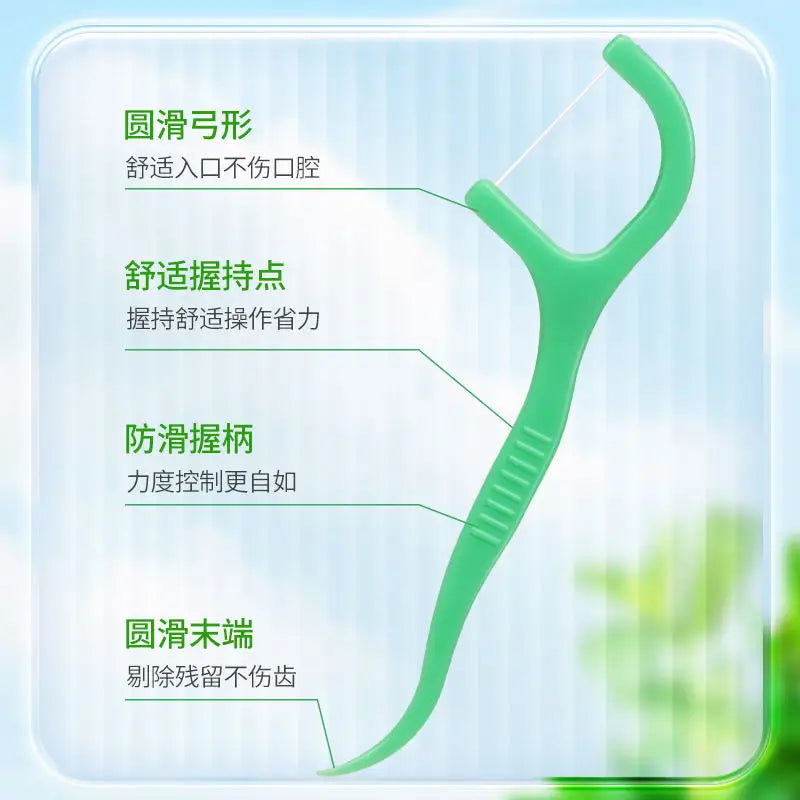 300pcs Peppermint Large Bag Dental Floss Sticks - Clean the Gaps Between Teeth - Portable Disposable Dental Floss Daily Life