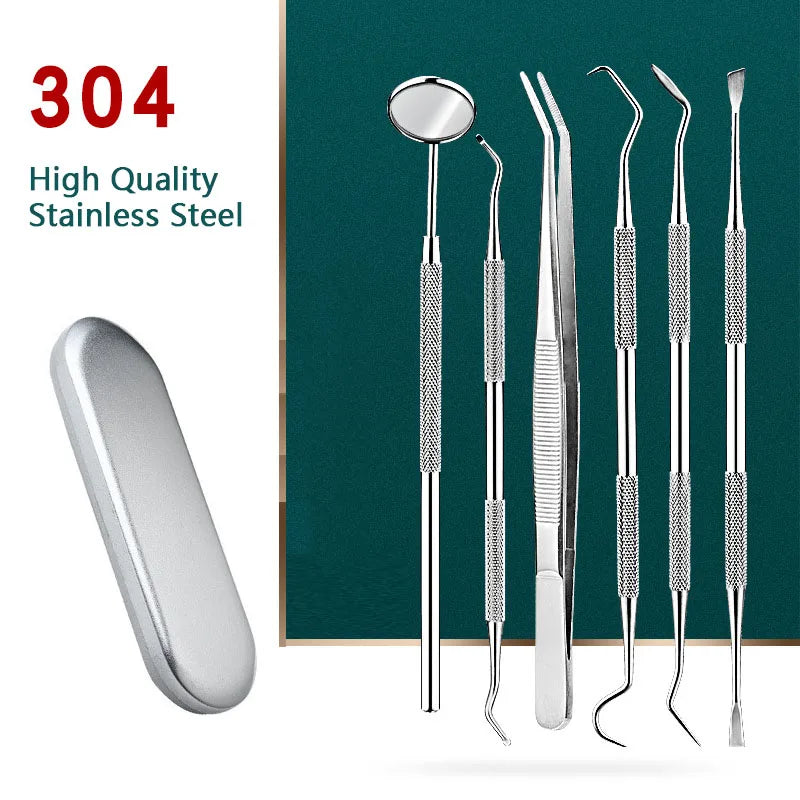 304 Stainless Steel Dental Tools Mouth Mirror Probe Tartar Protector Tartar Tools Dentist Tool Set Decalcification
