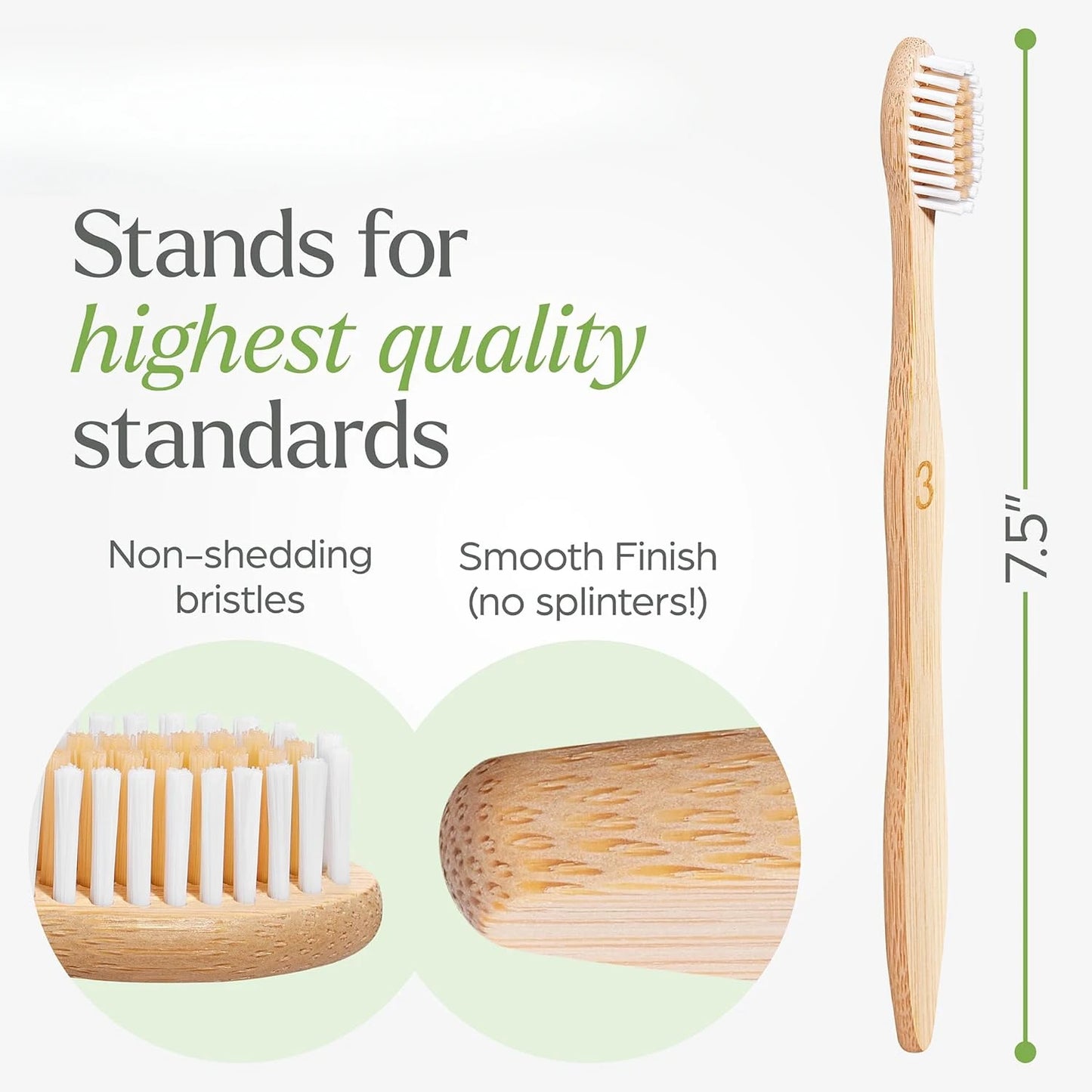 Biodegradable bamboo toothbrush 10 packs, environmentally friendly, compostable natural wooden toothbrush
