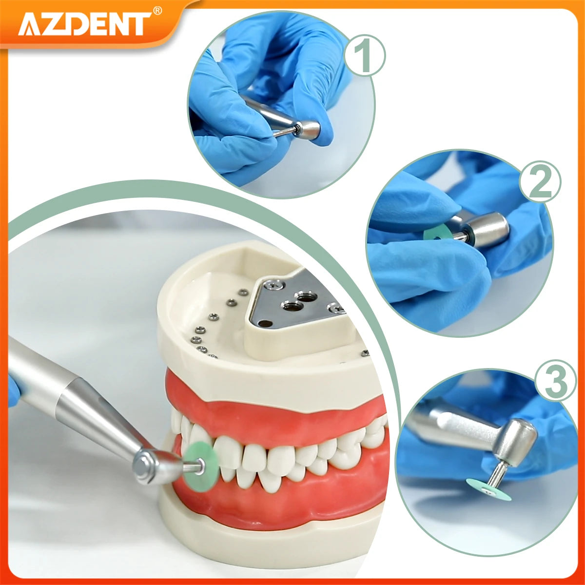 AZDENT Dental Polishing Discs Gross Reduction Contouring Mandrel Dentistry Consumables Stripes Autoclaved