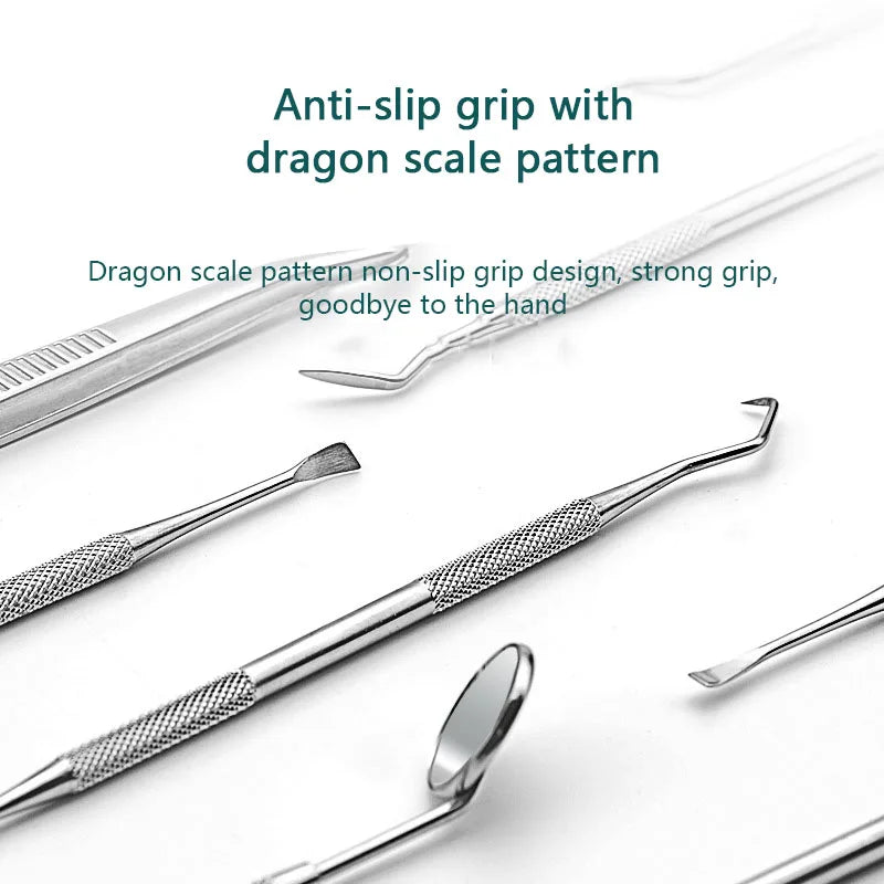 304 Stainless Steel Dental Tools Mouth Mirror Probe Tartar Protector Tartar Tools Dentist Tool Set Decalcification