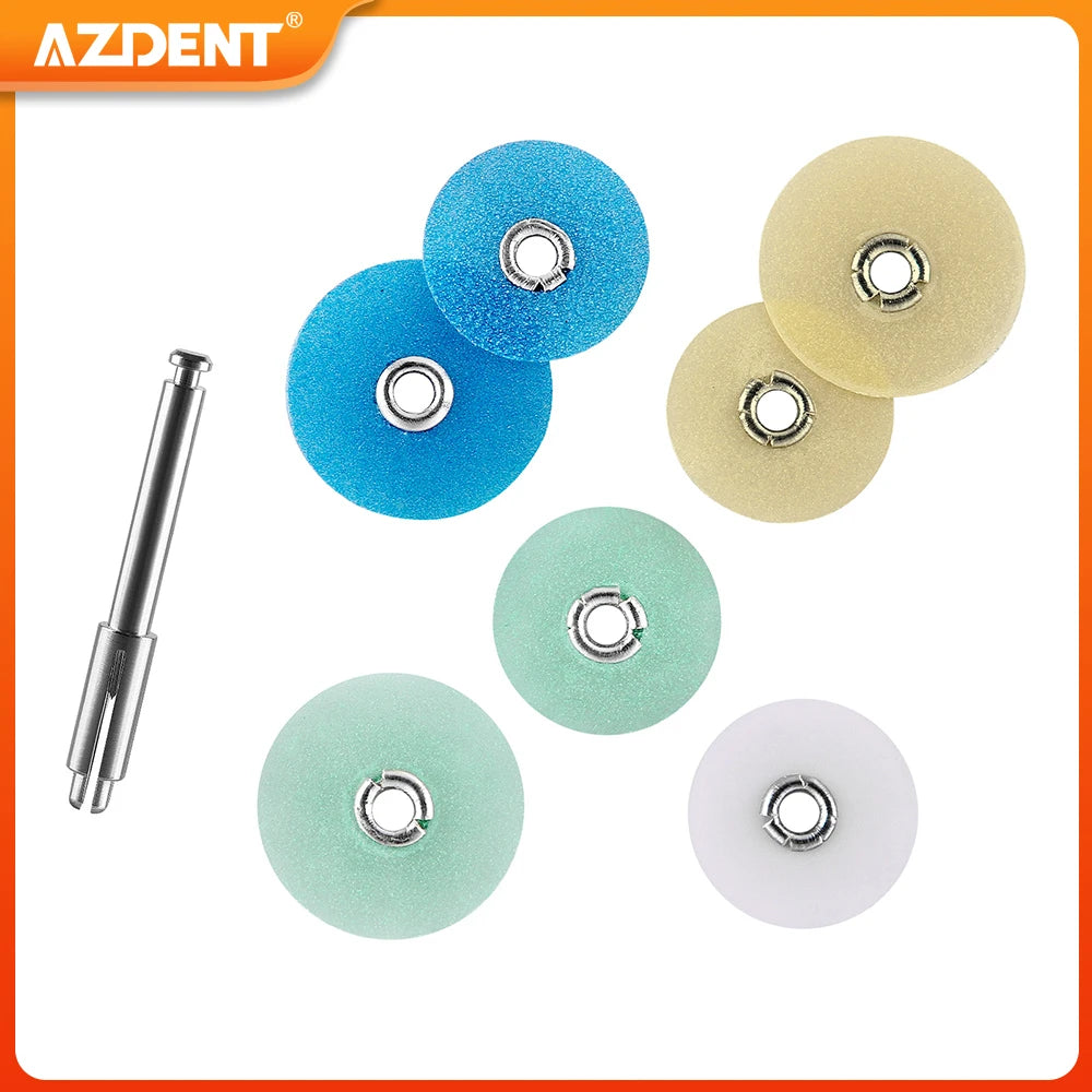 AZDENT Dental Polishing Discs Gross Reduction Contouring Mandrel Dentistry Consumables Stripes Autoclaved