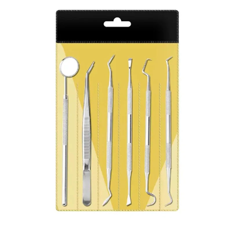 Pack Stainless Steel Dental Instrument Kit Mouth Mirror Dental Instrument Dentist Whitening Oral Care Cleaning Tools