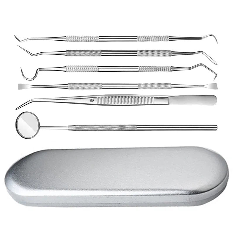 Pack Stainless Steel Dental Instrument Kit Mouth Mirror Dental Instrument Dentist Whitening Oral Care Cleaning Tools