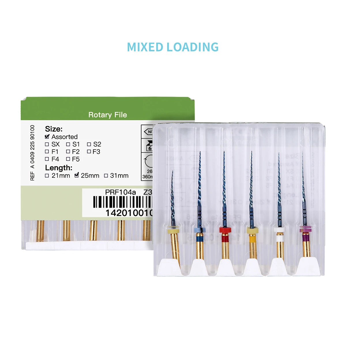 Azdent 6pcs/Pack 25mm SX Dental Files Root Canal Use Rotary Heat Activated Endodontic Files Rotating File Dentistry Instruments