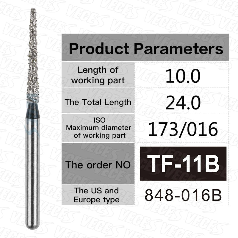 TR Type Extra Coarse Dental Diamond Burs Standard Dentistry Strawberries Drills Dentist Tools FG High Speed Bur 1.6mm 10pcs