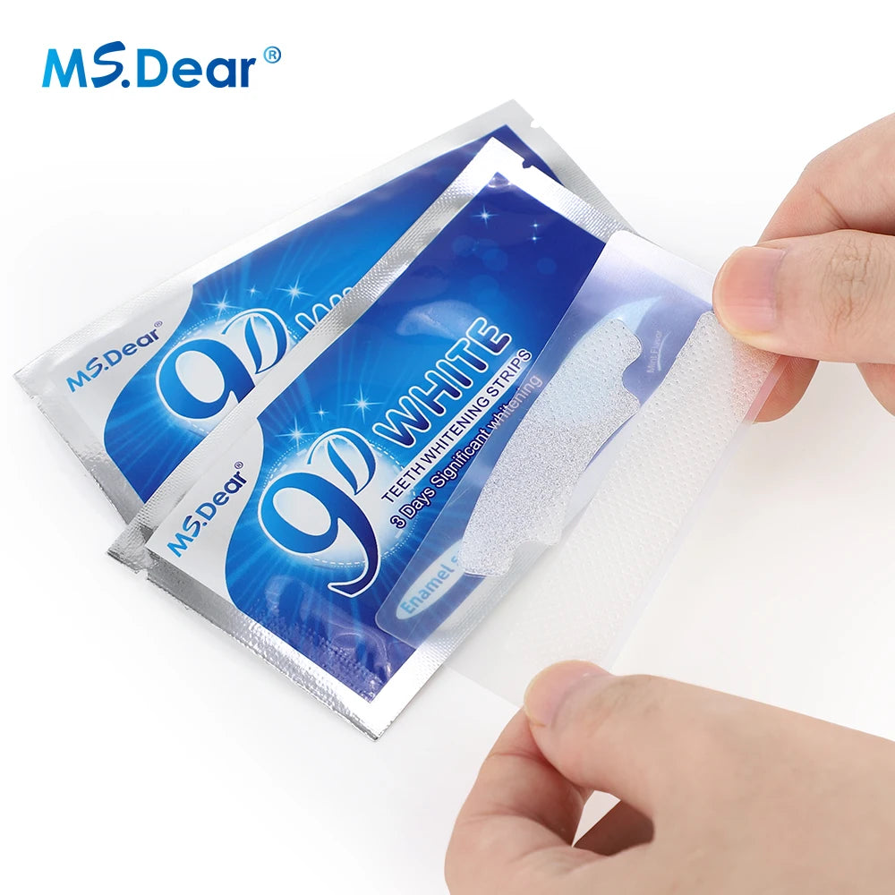 9D Teeth Whitening Stickers Mint Gel Fresh Oral Hygiene Cleaning Mouth False Teeth Veneers Dentist Whiten Gel Yellow Smoke Stain