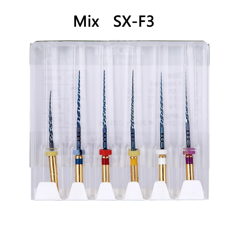 Azdent 6pcs/Pack 25mm SX Dental Files Root Canal Use Rotary Heat Activated  Endodontic Files Rotating File Dentistry Instruments