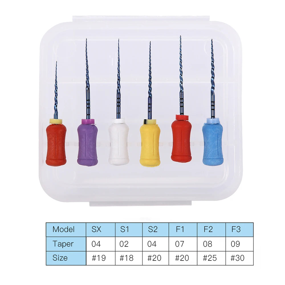 Azdent 6pcs/Pack 25mm SX Dental Files Root Canal Use Rotary Heat Activated  Endodontic Files Rotating File Dentistry Instruments