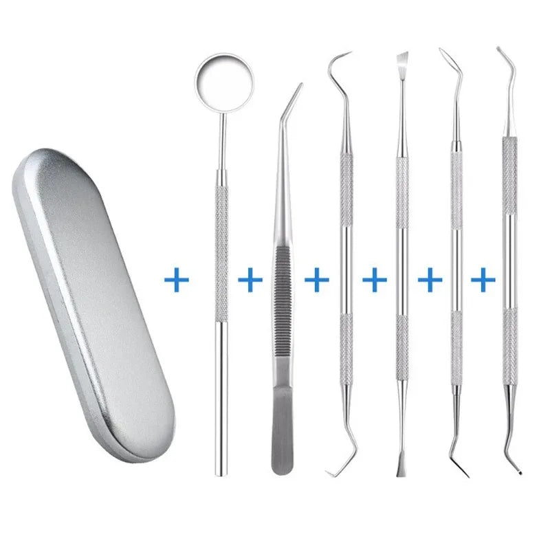 Pack Stainless Steel Dental Instrument Kit Mouth Mirror Dental Instrument Dentist Whitening Oral Care Cleaning Tools