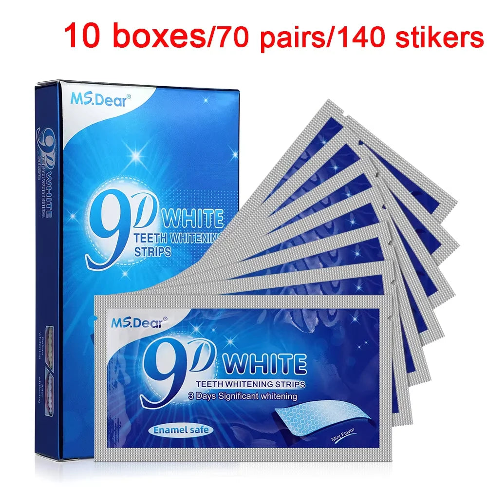 9D Teeth Whitening Stickers Mint Gel Fresh Oral Hygiene Cleaning Mouth False Teeth Veneers Dentist Whiten Gel Yellow Smoke Stain