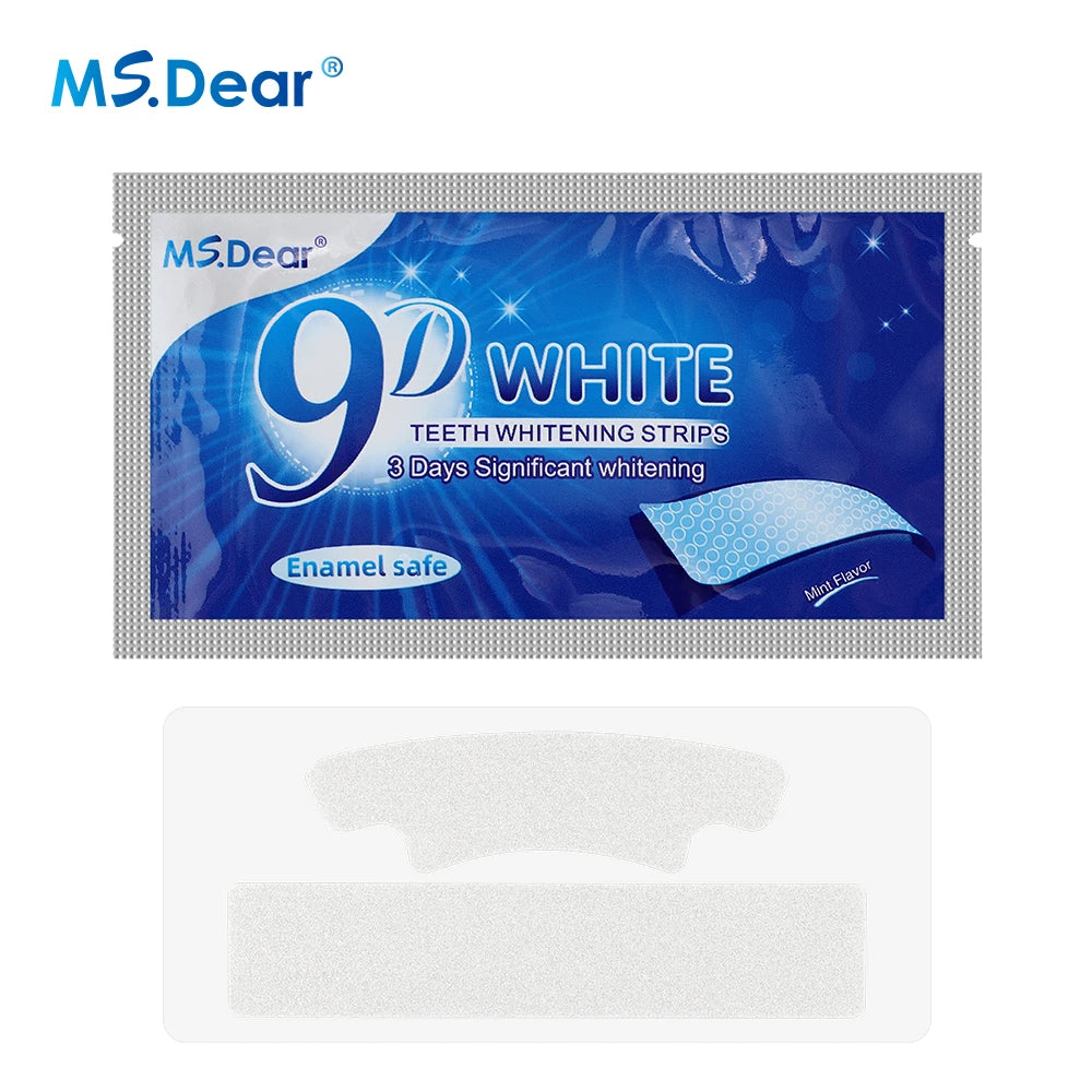 9D Teeth Whitening Stickers Mint Gel Fresh Oral Hygiene Cleaning Mouth False Teeth Veneers Dentist Whiten Gel Yellow Smoke Stain