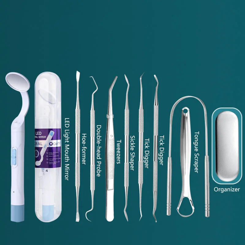 304 Stainless Steel Dental Tools Mouth Mirror Probe Tartar Protector Tartar Tools Dentist Tool Set Decalcification