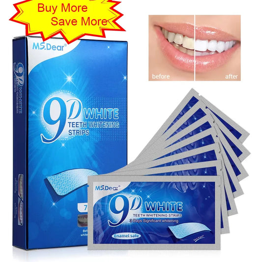 9D Teeth Whitening Stickers Mint Gel Fresh Oral Hygiene Cleaning Mouth False Teeth Veneers Dentist Whiten Gel Yellow Smoke Stain