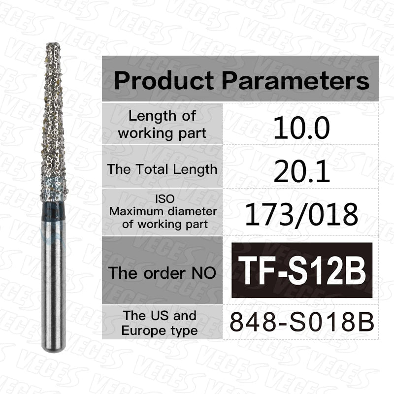 TR Type Extra Coarse Dental Diamond Burs Standard Dentistry Strawberries Drills Dentist Tools FG High Speed Bur 1.6mm 10pcs