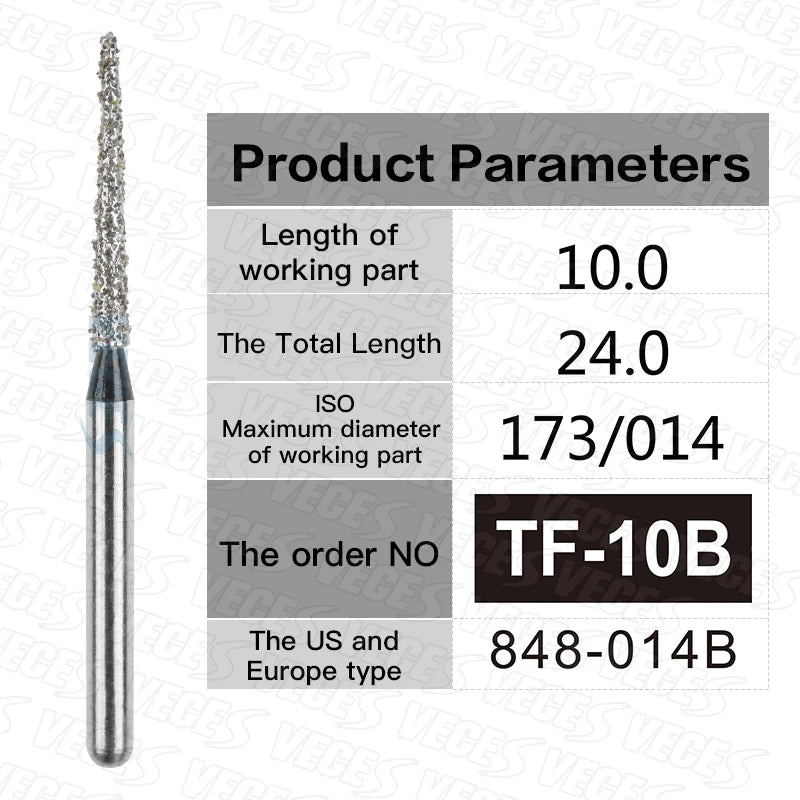TR Type Extra Coarse Dental Diamond Burs Standard Dentistry Strawberries Drills Dentist Tools FG High Speed Bur 1.6mm 10pcs