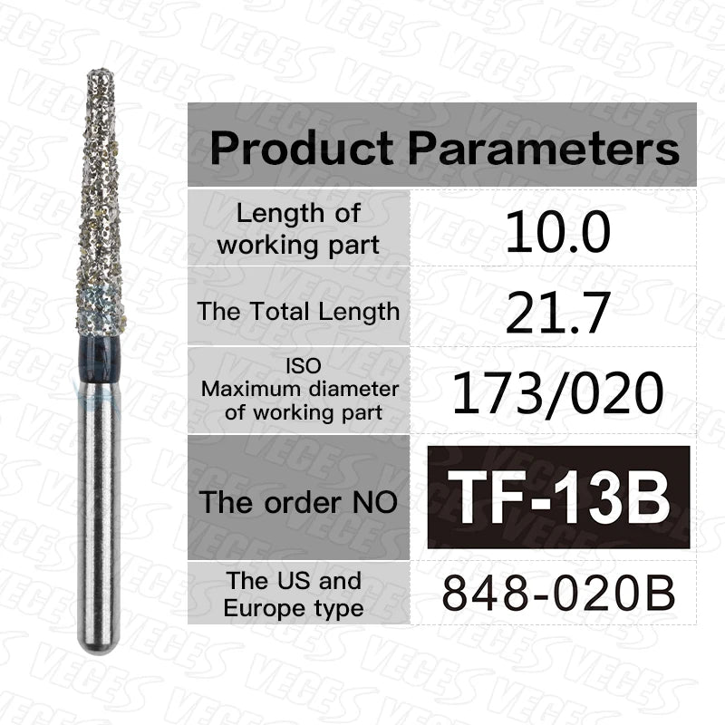 TR Type Extra Coarse Dental Diamond Burs Standard Dentistry Strawberries Drills Dentist Tools FG High Speed Bur 1.6mm 10pcs