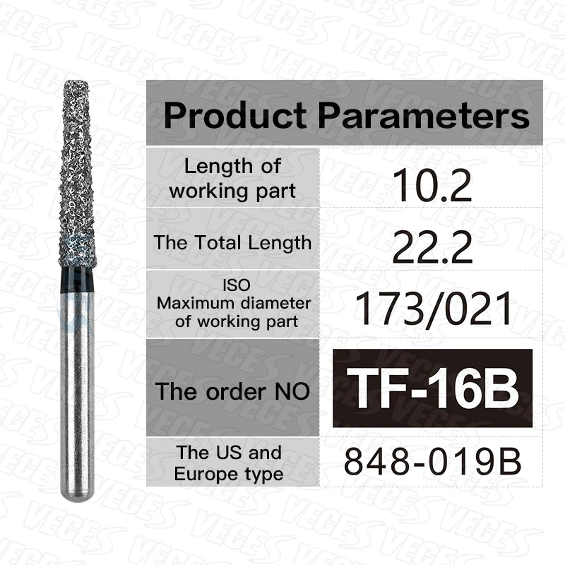 TR Type Extra Coarse Dental Diamond Burs Standard Dentistry Strawberries Drills Dentist Tools FG High Speed Bur 1.6mm 10pcs