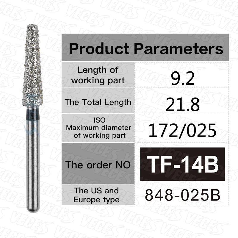TR Type Extra Coarse Dental Diamond Burs Standard Dentistry Strawberries Drills Dentist Tools FG High Speed Bur 1.6mm 10pcs