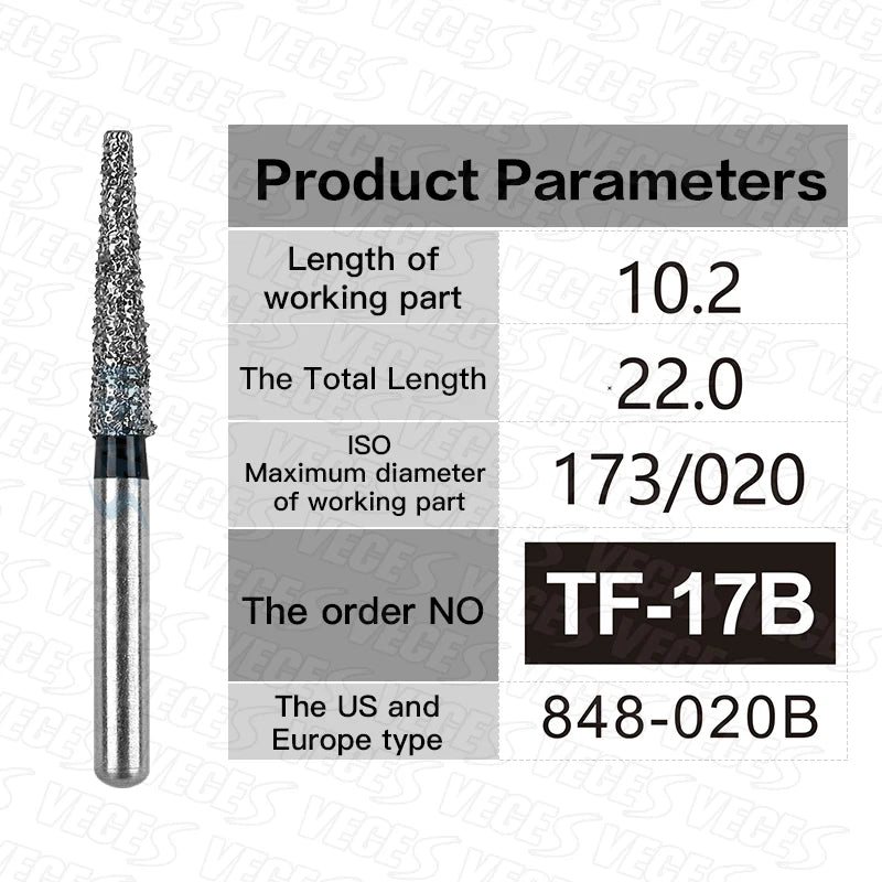 TR Type Extra Coarse Dental Diamond Burs Standard Dentistry Strawberries Drills Dentist Tools FG High Speed Bur 1.6mm 10pcs